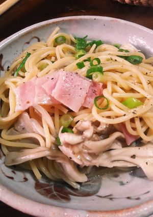 ベーコンとキノコと小松菜のパスタ-レシピのメイン写真