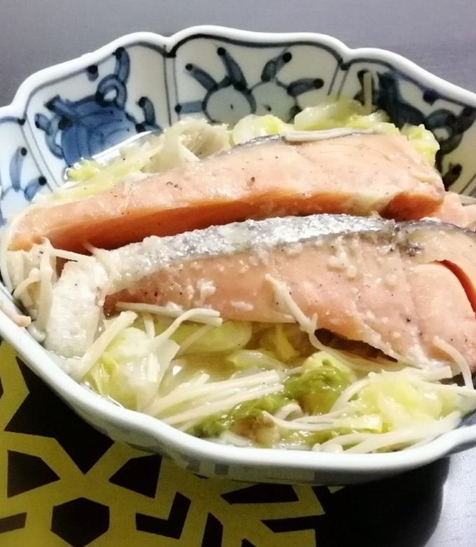 【パパ料理】鮭とキャベツのスープ仕立て-レシピのメイン写真