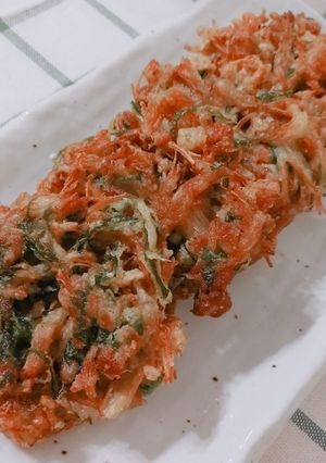納豆とエノキと大葉のかき揚げ-レシピのメイン写真