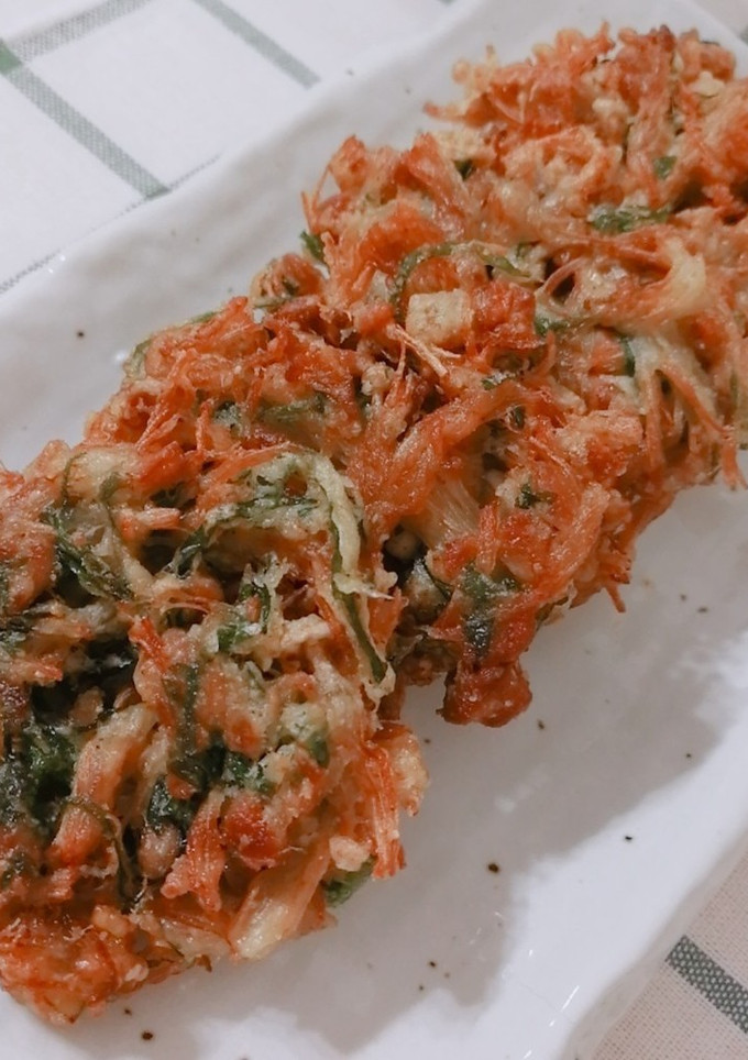 納豆とエノキと大葉のかき揚げ-レシピのメイン写真