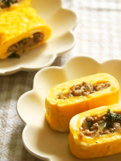 大葉入りそぼろで♪簡単卵焼き!-レシピのメイン写真