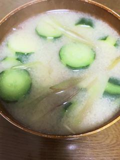 きゅうりとみょうがの味噌汁-レシピのメイン写真