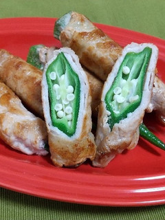 オクラの豚肉巻き(鶏ガラ風味)-レシピのメイン写真