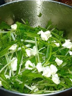クリームチーズと水菜のゆずこしょうあえ-レシピのメイン写真