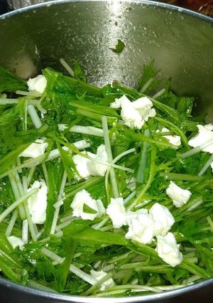 クリームチーズと水菜のゆずこしょうあえ-レシピのメイン写真