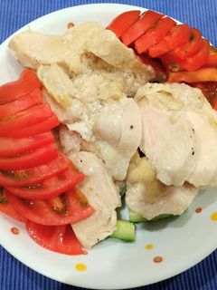 手鍋で!蒸し鶏、バンバンジーサラダに-レシピのメイン写真