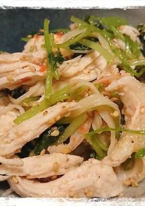 鶏むね肉と三つ葉とカニカマのごま和え-レシピのメイン写真