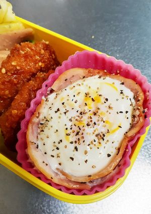 お弁当に☆ポーチドハムエッグ-レシピのメイン写真