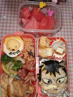 鬼滅の刃の不死川玄弥のキャラ弁です-レシピのメイン写真