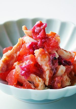 みつせ鶏蒸し鶏の梅トマト和え-レシピのメイン写真
