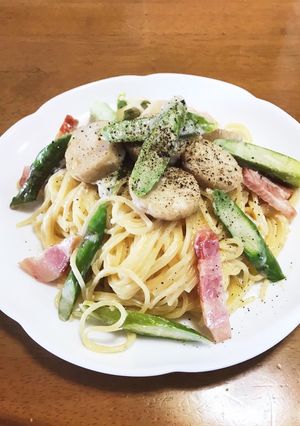 エリンギで♪なんちゃってホタテのパスタ♪-レシピのメイン写真