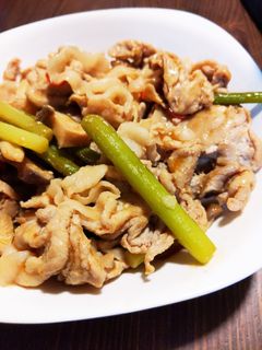 にんにくの芽と豚肉のピリ辛炒め-レシピのメイン写真