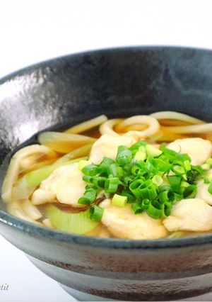ささみdeパパッ♪と簡単♡鴨南蛮風うどん-レシピのメイン写真