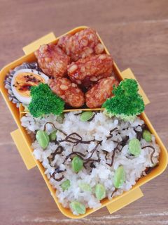塩昆布と枝豆の混ぜご飯弁当-レシピのメイン写真