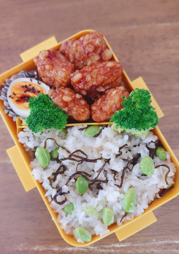 塩昆布と枝豆の混ぜご飯弁当-レシピのメイン写真