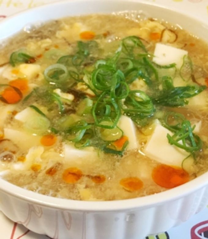 豆腐ともずくの酸辣湯スープ-レシピのメイン写真