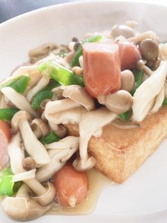 具たくさん! 厚揚げキノコあんかけ-レシピのメイン写真