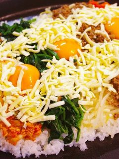 チーズとろける ホットプレートビビンバ-レシピのメイン写真