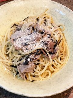 豚肉とひじきのペペロンチーノ-レシピのメイン写真