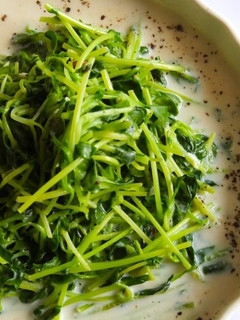 豆苗の中華風豆乳スープがけ-レシピのメイン写真