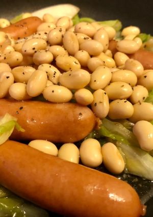 ジューシー☆ウインナーと酢大豆の温サラダ-レシピのメイン写真