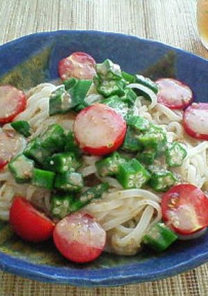 暑い日のランチ♪冷製☆ごまだれうどん-レシピのメイン写真