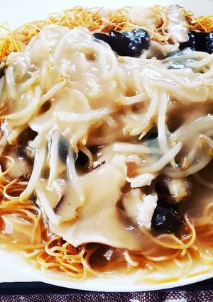 男飯☆レンジで簡単『ちゃんぽん皿うどん』-レシピのメイン写真