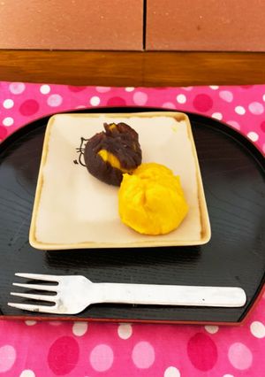 介護食♡二色あんの茶巾♡一般食でも美味♡-レシピのメイン写真