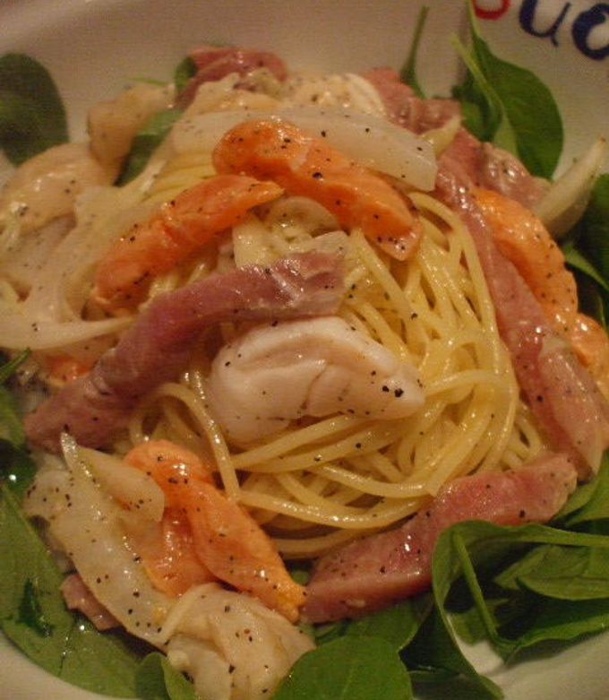お刺身で冷製パスタ☆夏のペスカトーレ-レシピのメイン写真