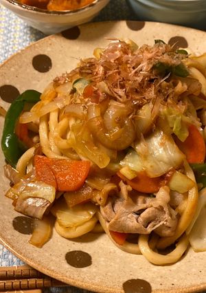 簡単！めんつゆを使った焼きうどん！-レシピのメイン写真
