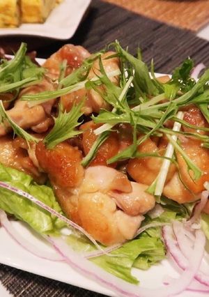 鶏もも肉のポン酢でソテー♪サラダと共に♪-レシピのメイン写真