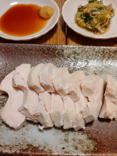 蒸し鶏の わさびポン酢タレと辛子醤油-レシピのメイン写真