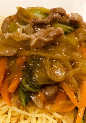 トロ旨！柔らか豚コマの餡掛け焼きそば♪-レシピのメイン写真