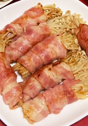 食べ応え抜群！ズボラえのきのベーコン巻き-レシピのメイン写真