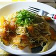 生ハムとかぼちゃのマリネのパスタ