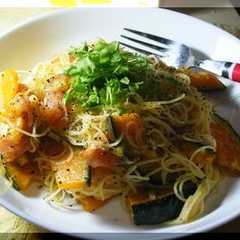 รูปของ 生ハムとかぼちゃのマリネのパスタ