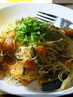 生ハムとかぼちゃのマリネのパスタ-レシピのメイン写真