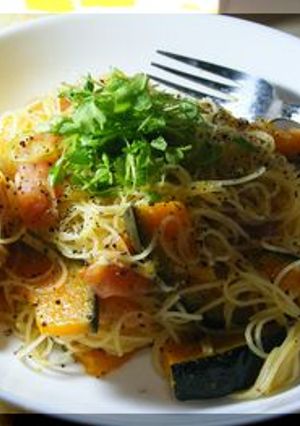 生ハムとかぼちゃのマリネのパスタ-レシピのメイン写真