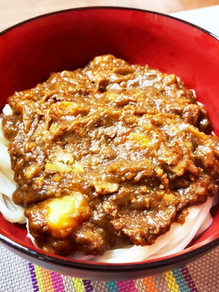残ったカレーで汁なしカレーうどん!-レシピのメイン写真