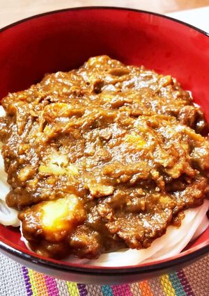 残ったカレーで汁なしカレーうどん！-レシピのメイン写真