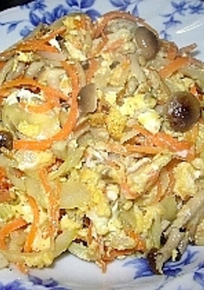 キノコと野菜のマヨタマ炒め-レシピのメイン写真