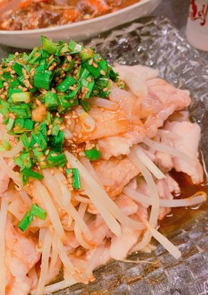 豚バラともやしの香味ニラだれ♪-レシピのメイン写真