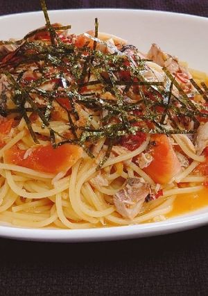 サバ缶とトマトの和風ペペロンチーノ-レシピのメイン写真