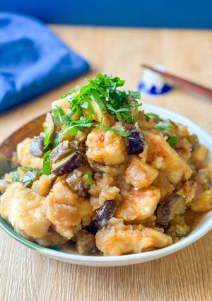 少ない油！揚げナスと胸肉のみぞれ煮-レシピのメイン写真