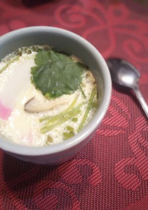 【炊飯器で簡単】みつばと海老の茶碗蒸し-レシピのメイン写真