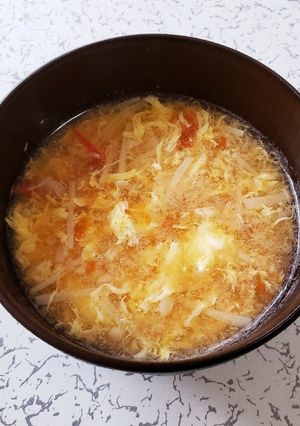 超簡単！トマトとえのきと卵の中華スープ-レシピのメイン写真