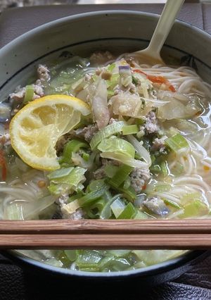 餃子の餡の残りで、素麺-レシピのメイン写真