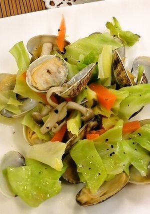 あさりと野菜の炒め蒸し(透析食)-レシピのメイン写真