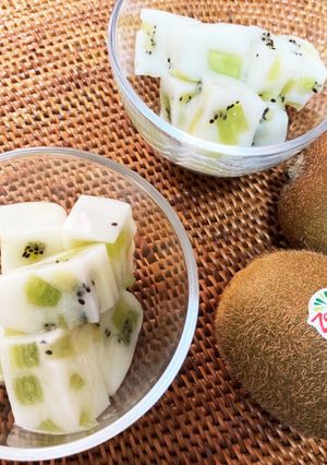 冷んやりヘルシー！フルーツ牛乳寒天♪-レシピのメイン写真