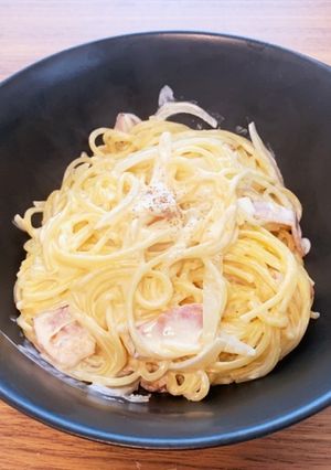 クリームチーズで作るカルボナーラ-レシピのメイン写真